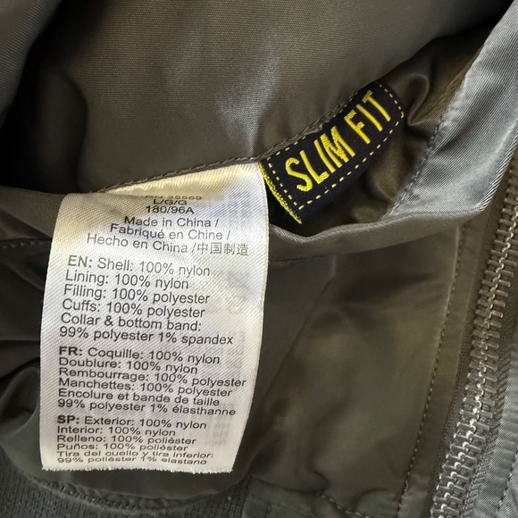 Alpha Industries MA-1 Flight Jacket Bomber Slim Fit Gunmetal Grey Large - Picture 6 of 10